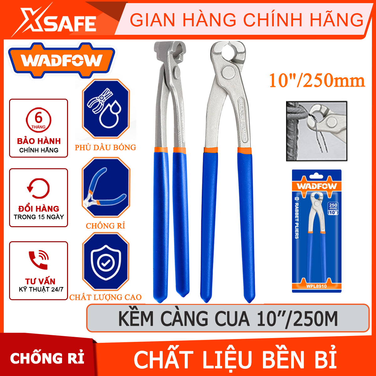 Wasfow wpl8910 10/250mm dent pliers sprayer head oil grip plastic handle anti-rust ball-Intl