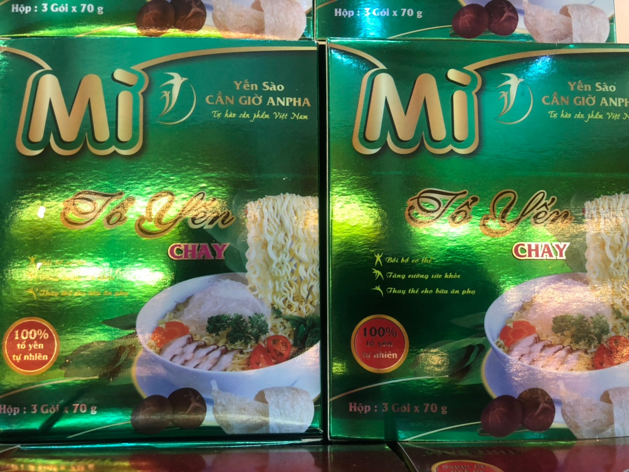 Mì chay tổ yến Cần Giờ Anpha siêu ngon (1 hộp 3 gói x 70gr)