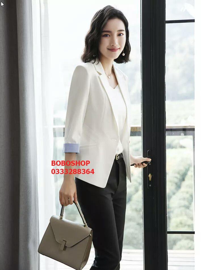 [HCM]ÁO VEST BLAZER PHỐI SỌC NANA