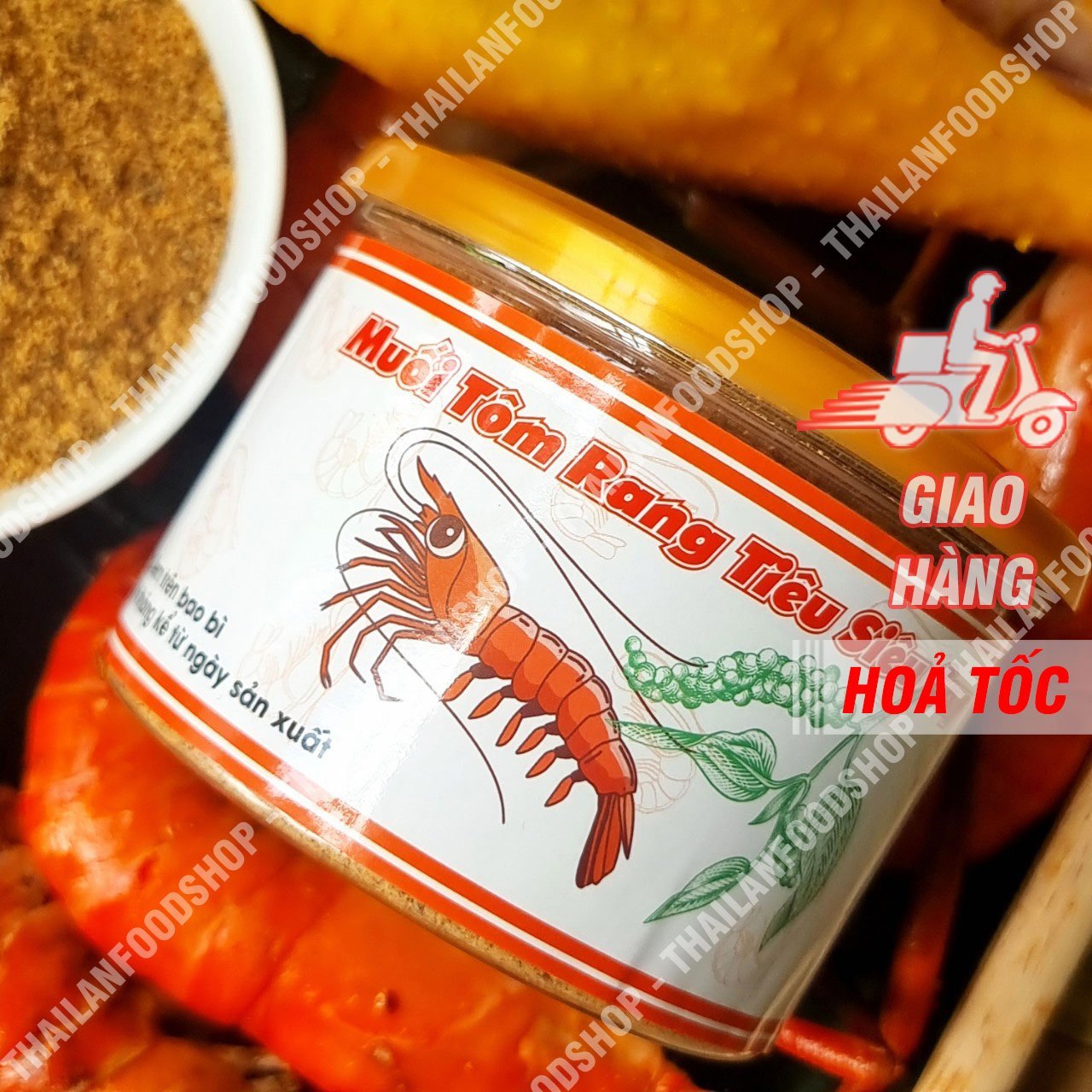 Muối Tôm Rang Tiêu Siêu Ngon - Lon 250gr