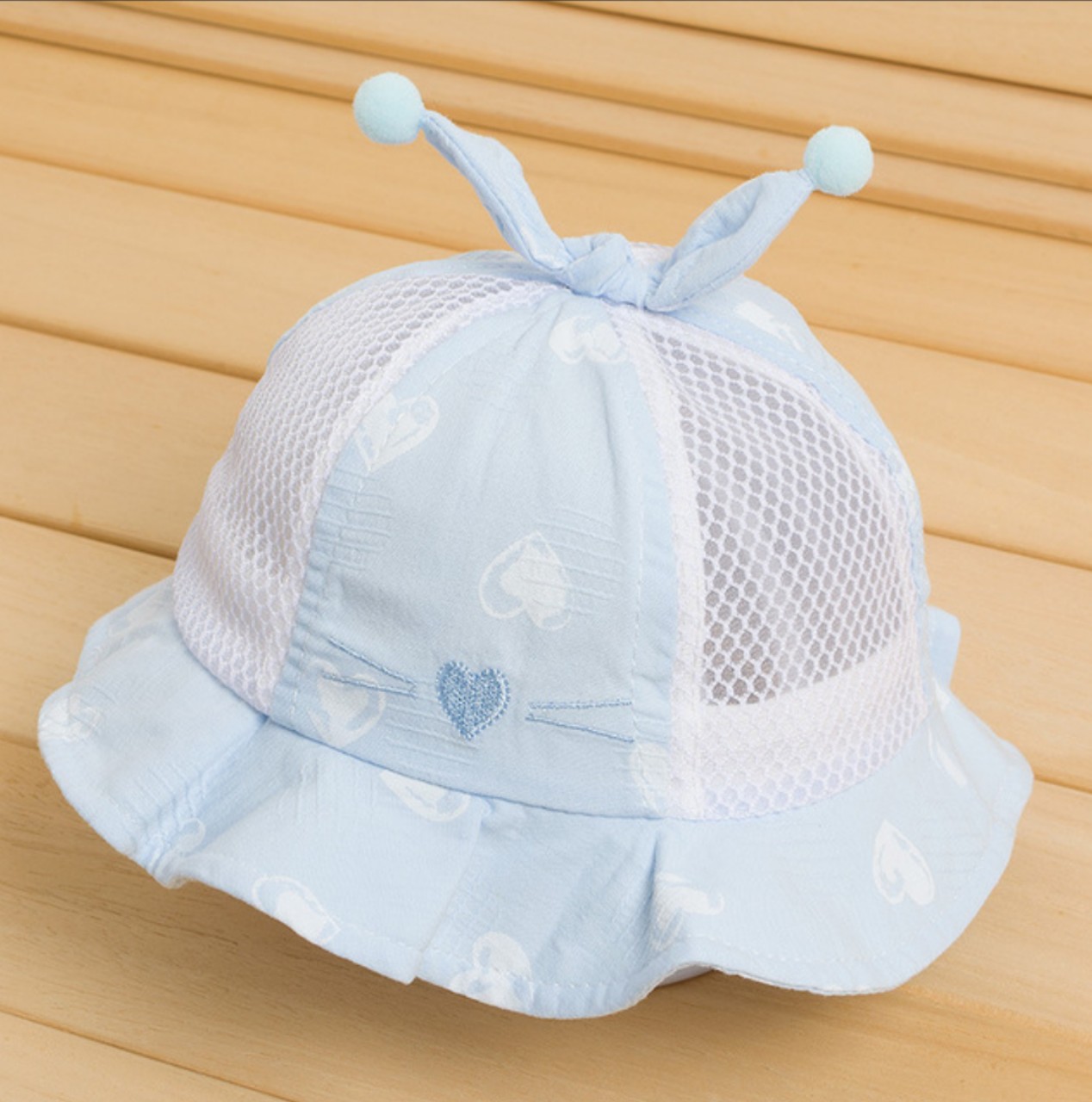 Nón mũ lưới mèo cho bé 6 đến 24 tháng-m14