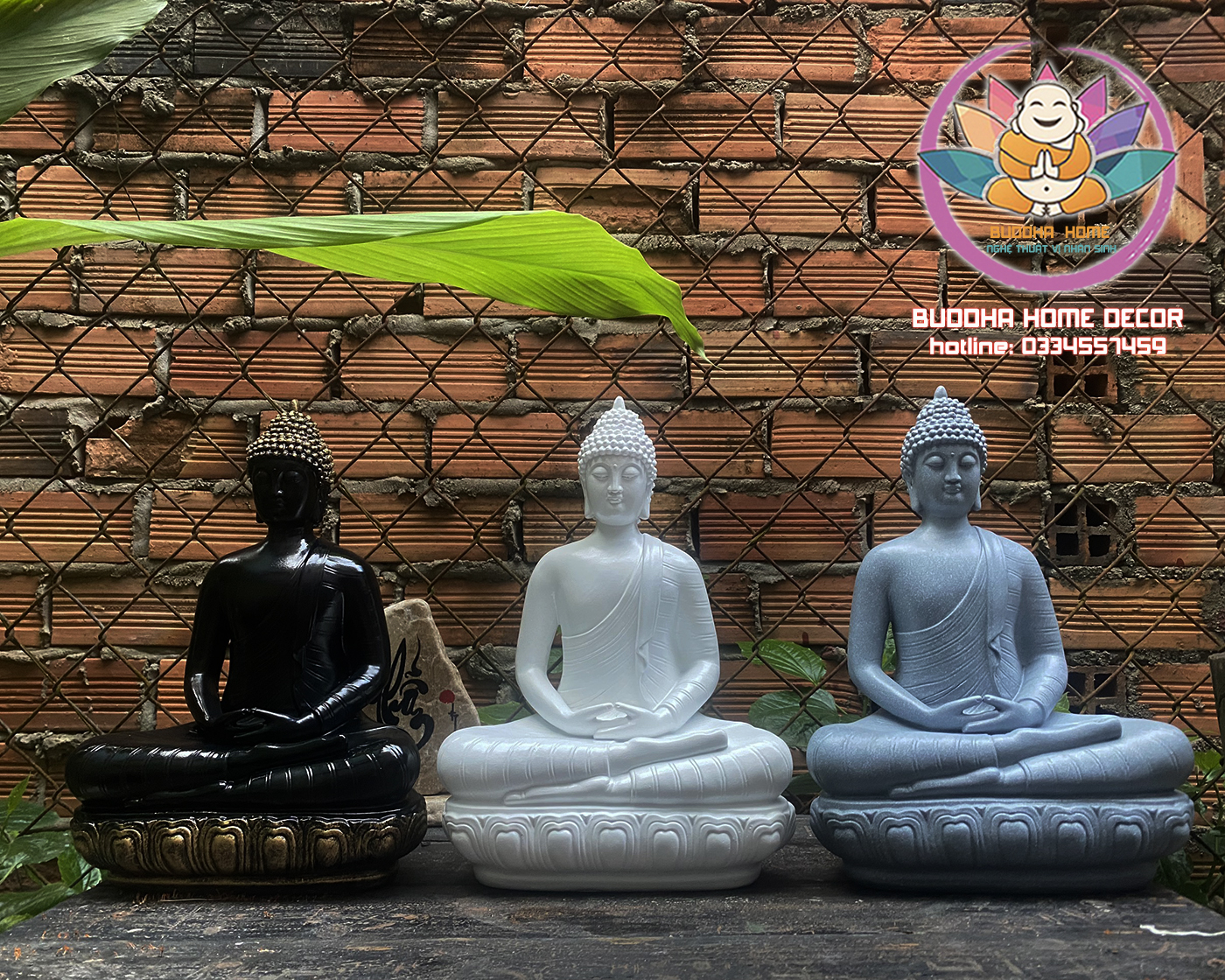Tượng Thích Ca style Thái 30cm màu trắng sứ