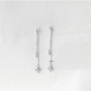 Bông tai bạc 925 Double Flower - Shimmer Silver thumbnail