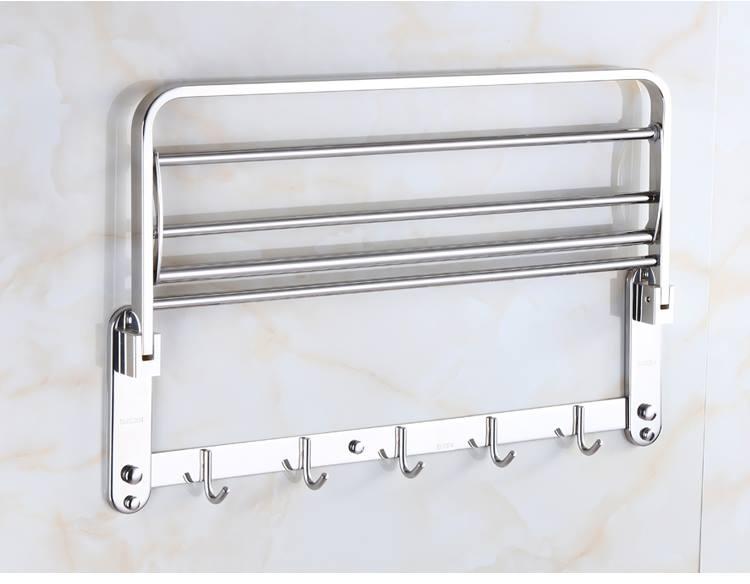 [HCM]Kệ treo khăn tắm INOX 304 ( chống gỉ và bám vân tay) bảo hành 5 năm. ễ lắp đặt và vệ sinh chứa được nhiều vật dụng hơn cho phòng tắm