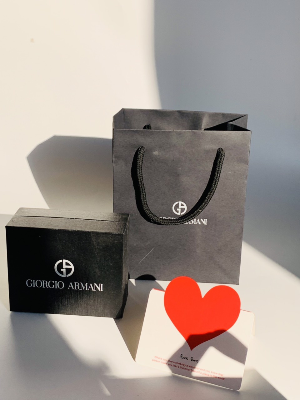 Set túi hộp đựng son Giorgio Armani (Màu đen)