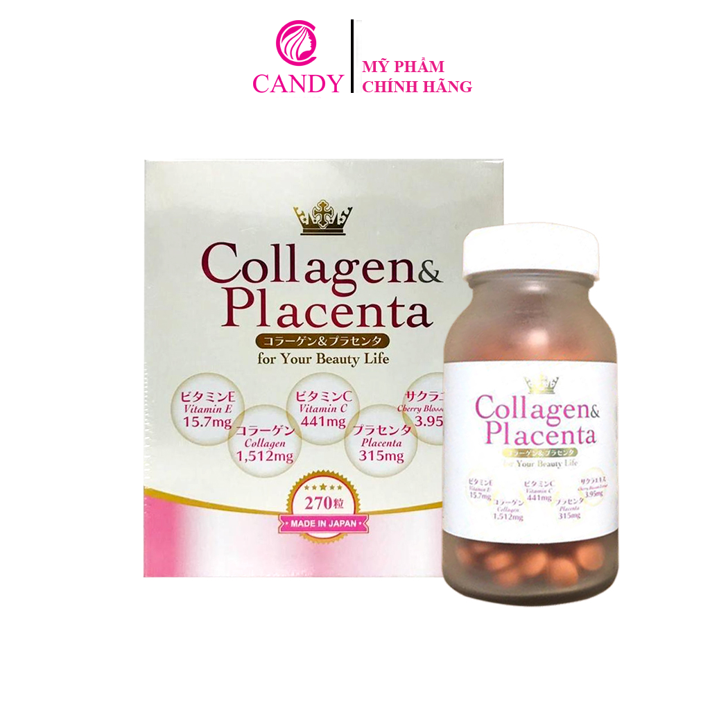 Hoàn Tiền 8%HCMViên uống trắng da Collagen & Placenta 5 in 1 Nhật Bản 270