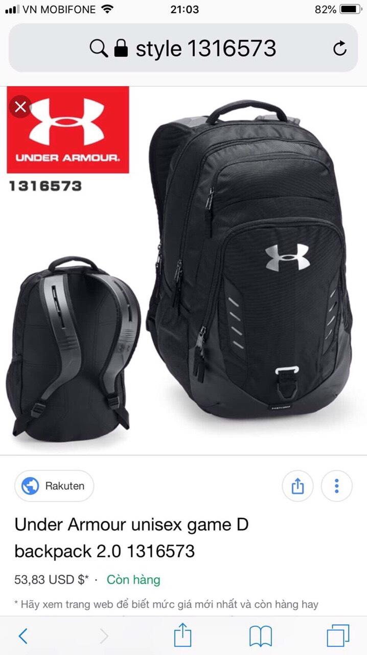 [HCM]BALO UNDER ARMOUR STORM 2.0 MÀU ĐEN LOGO XANH LÁ