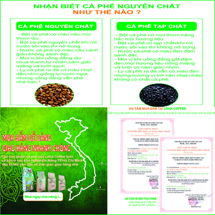 500gr  Cà Phê Hạt Arabica Đà Lạt Rang Mộc Dạng Hạt Pha Máy -LOHA COFFEE