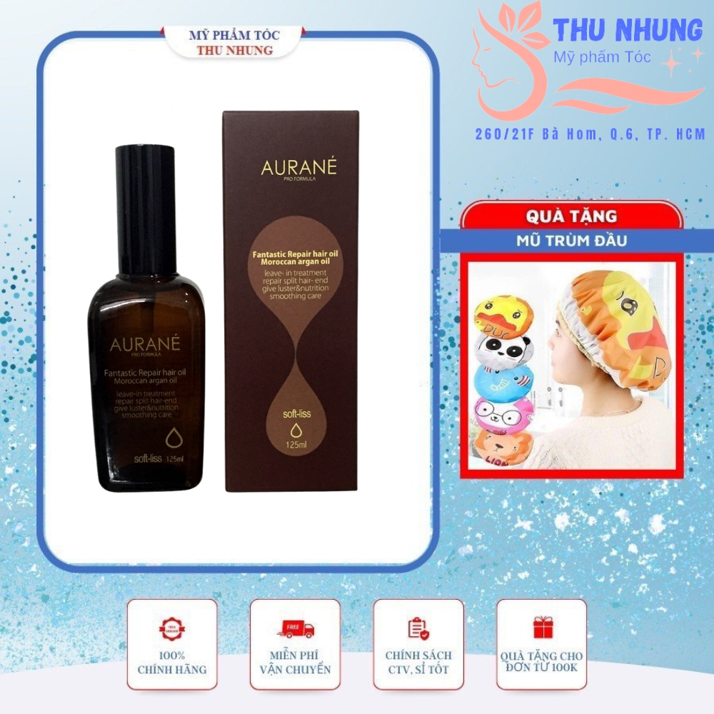 [+Tặng mũ trùm][HCM]Tinh dầu dưỡng tóc AURANE Softliss Fantastic Repair hair oil 125ml