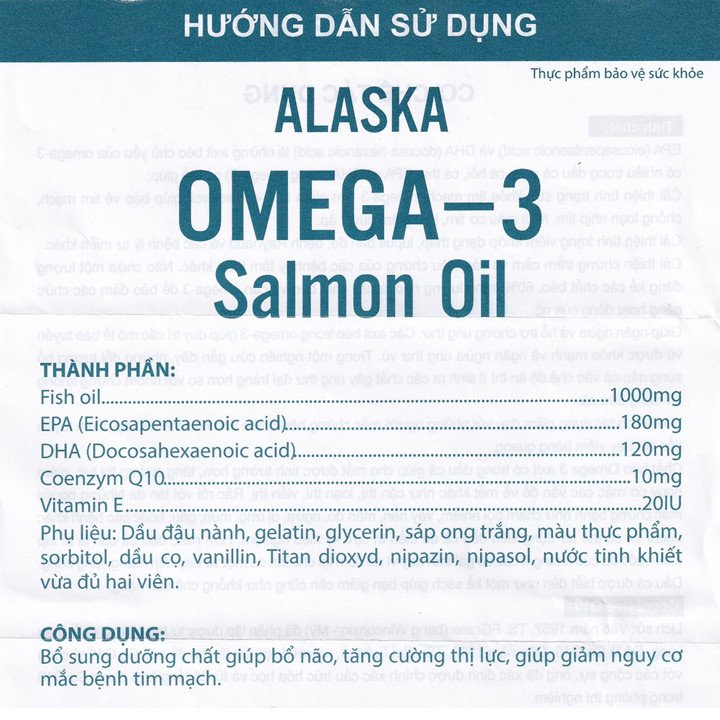 Alaska Omega 3 - Tăng Cường Thị Lực