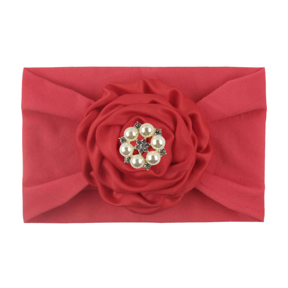 Băng đô turban hoa đính hạt cho bé gái(0-36 tháng)