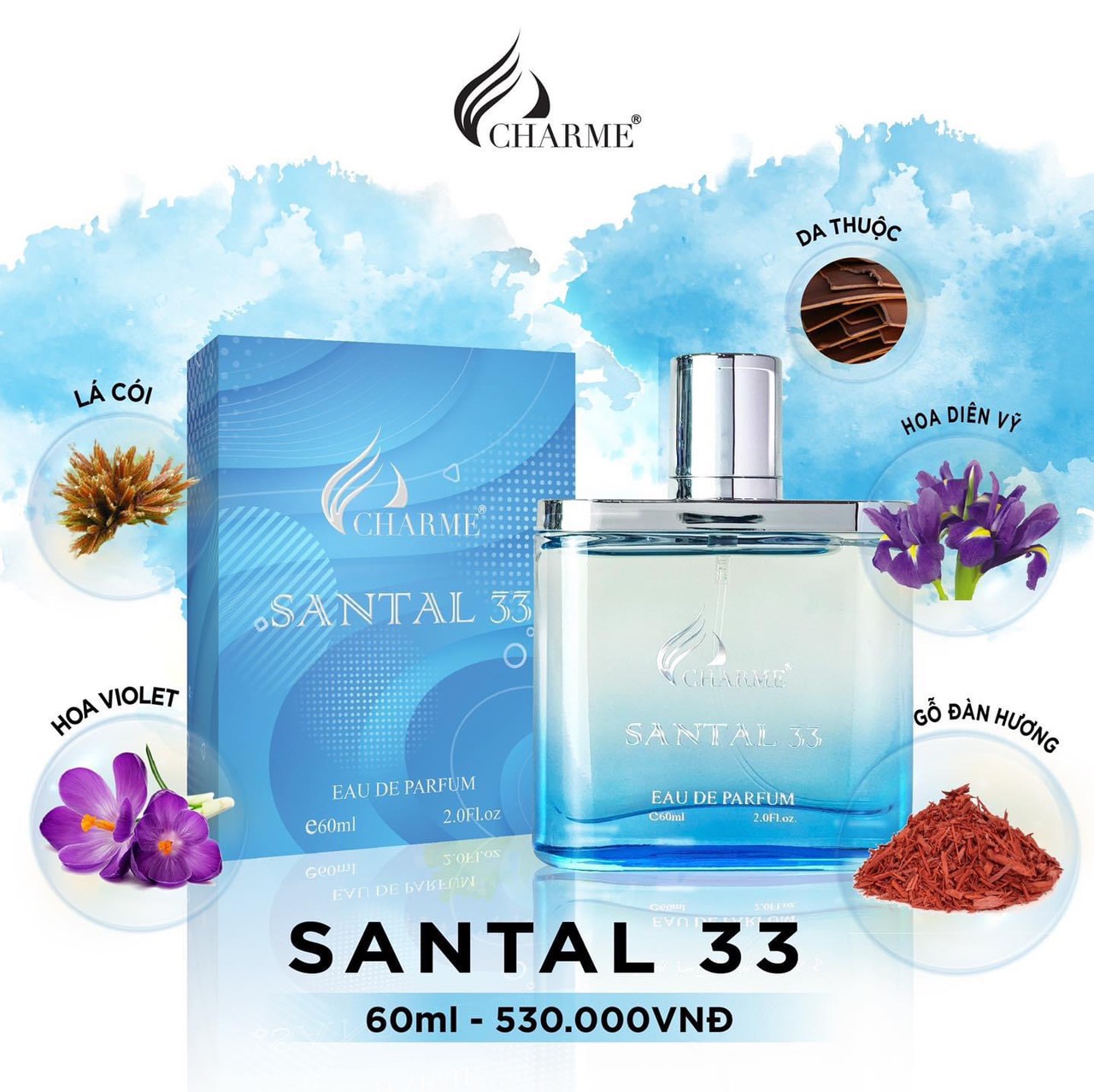 Nước Hoa Nam Charme Santal 60ml