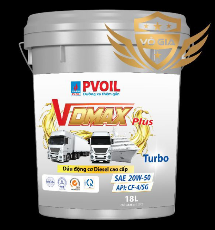 [HCM]VDMAX PLUS TURBO 20W50/18L DẦU ĐỘNG CƠ DIESEL CHẤT LƯỢNG CAO PV OIL