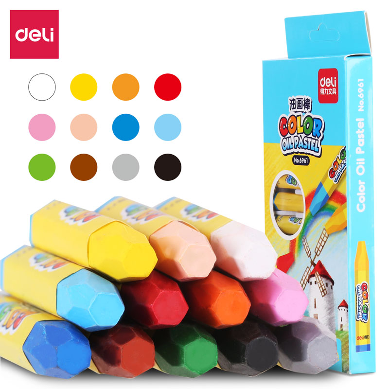 Deli - bút sáp màu học sinh, bút tô màu 12/18/24/36 màu/hộp 6961/6962/6963/6964 . . . .