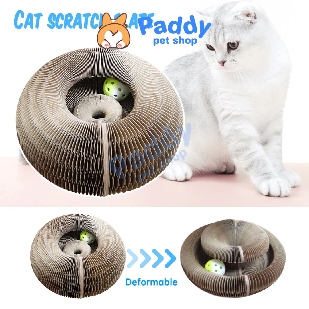 Cào Móng Giấy Magic Xoay Tròn Đồ Chơi Cho Mèo