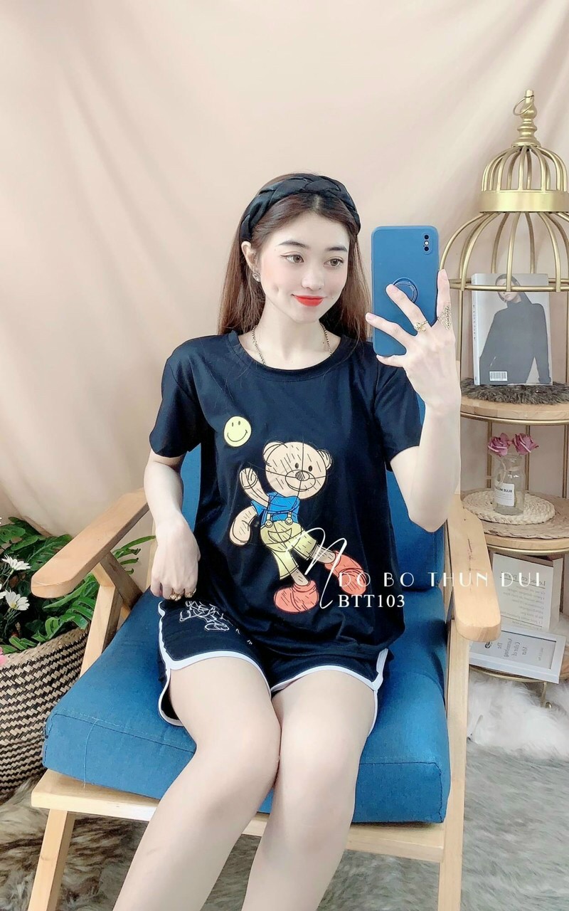 Bộ đùi mặc nhà vải thun co giãn 4 chiều Freesize dưới 55kg