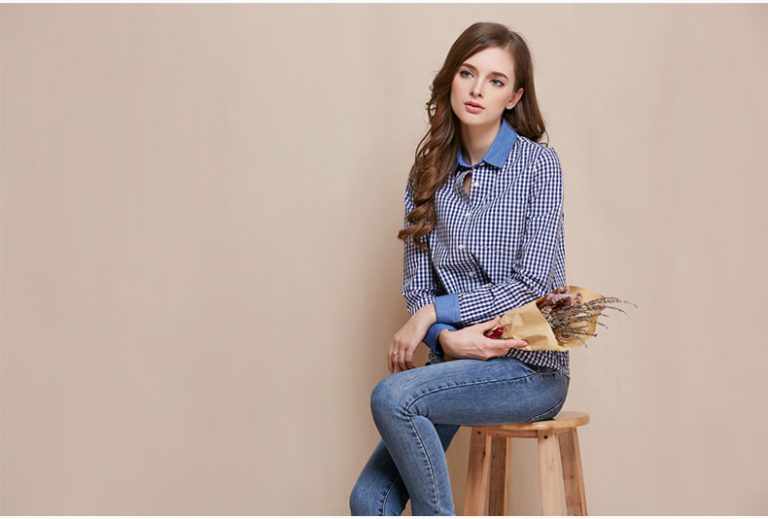[4.4 Hoàn tiền 15%][HCM]SƠ MI CARO PHỐI NĂNG ĐỘNG - AO009