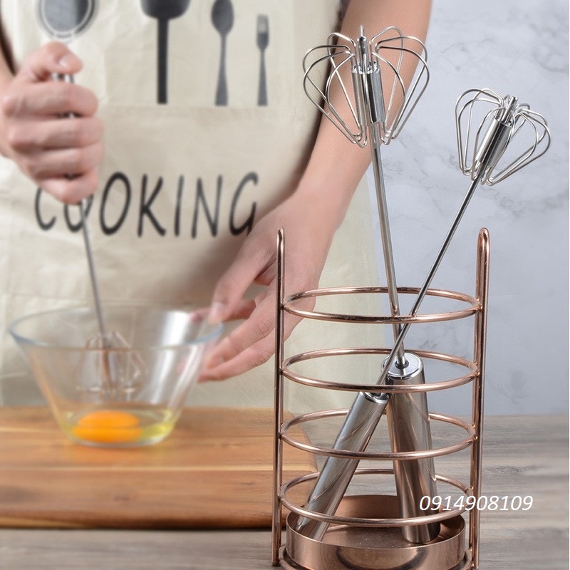 Cây đánh trứng, đánh bọt cà phê tự động inox cầm tay