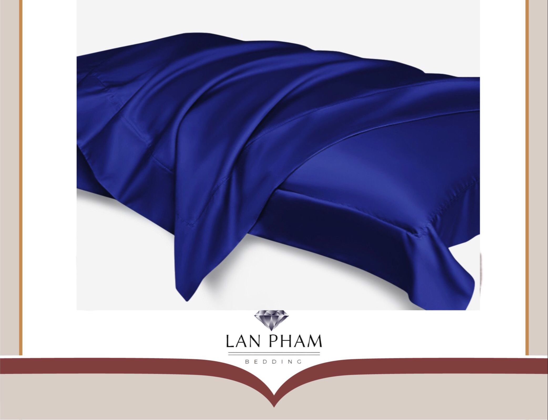 ( Lụa Loại 1) Ga - Drap Giường Lẻ Phi Lụa Lan Pham Bedding - Màu Xanh Biển