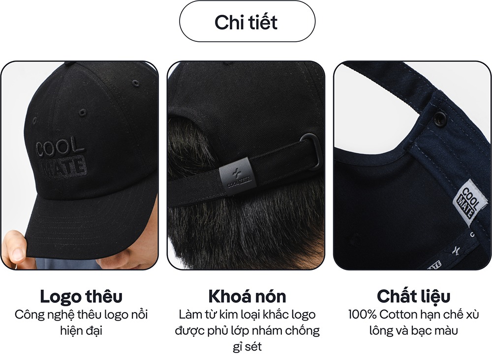 [CHỈ 20H 3.4- 2H 4.4 MUA 3 GIẢM 18%][OUTLET - Không đổi trả]Mũ Lưỡi Trai cotton thêu logo - Coolmate
