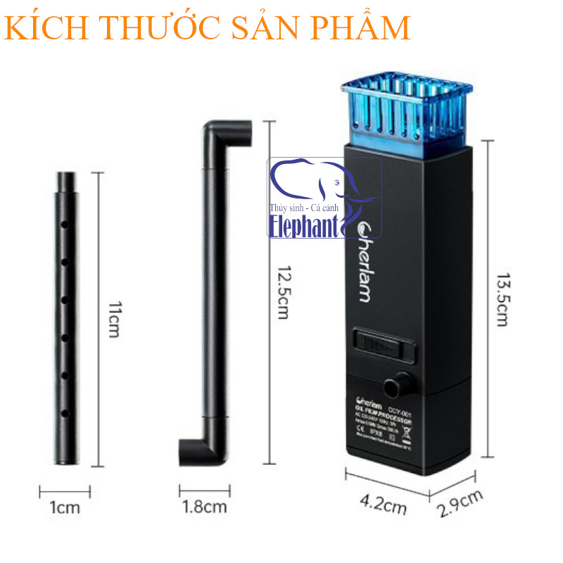 Lọc váng CHERLAM 3w cho bể cá, bể thủy sinh