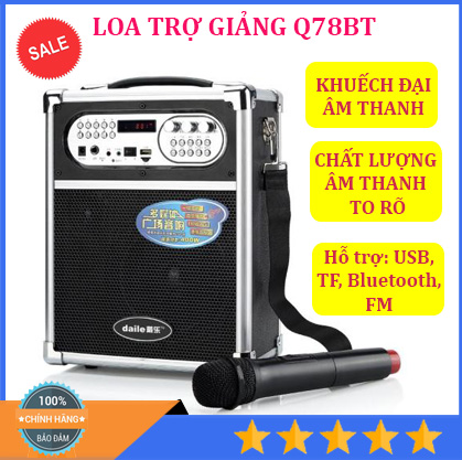 Loa kéo mini karaoke, loa kẹo kéo karaoke bluetooth, loa trợ giảng, loa trợ giảng q78bt có kèm mic - công suất 150w, kết nối bluetooth v4.1