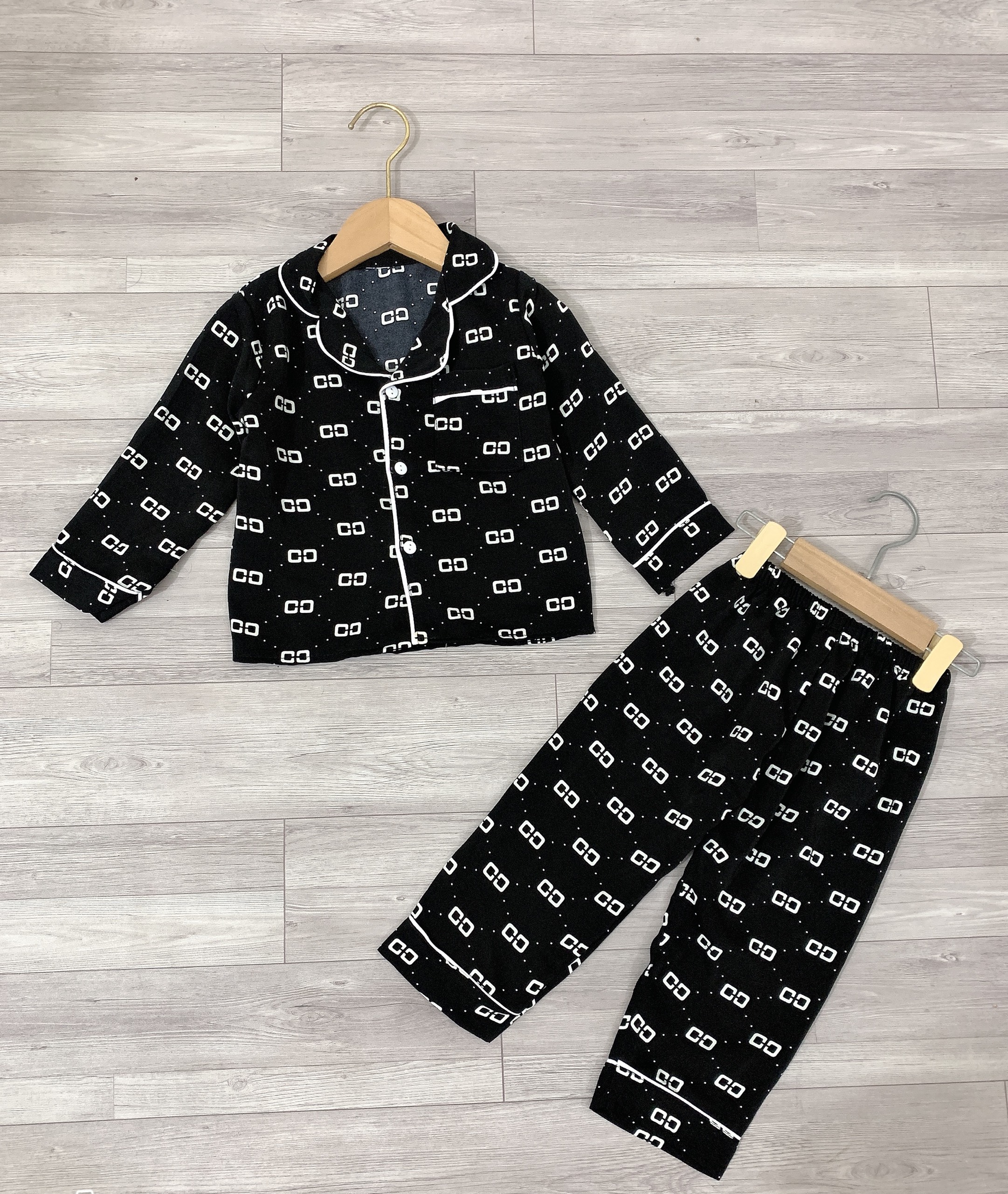 Bộ pyjama lụa dài tay bé trai,bé gái 10-36kg
