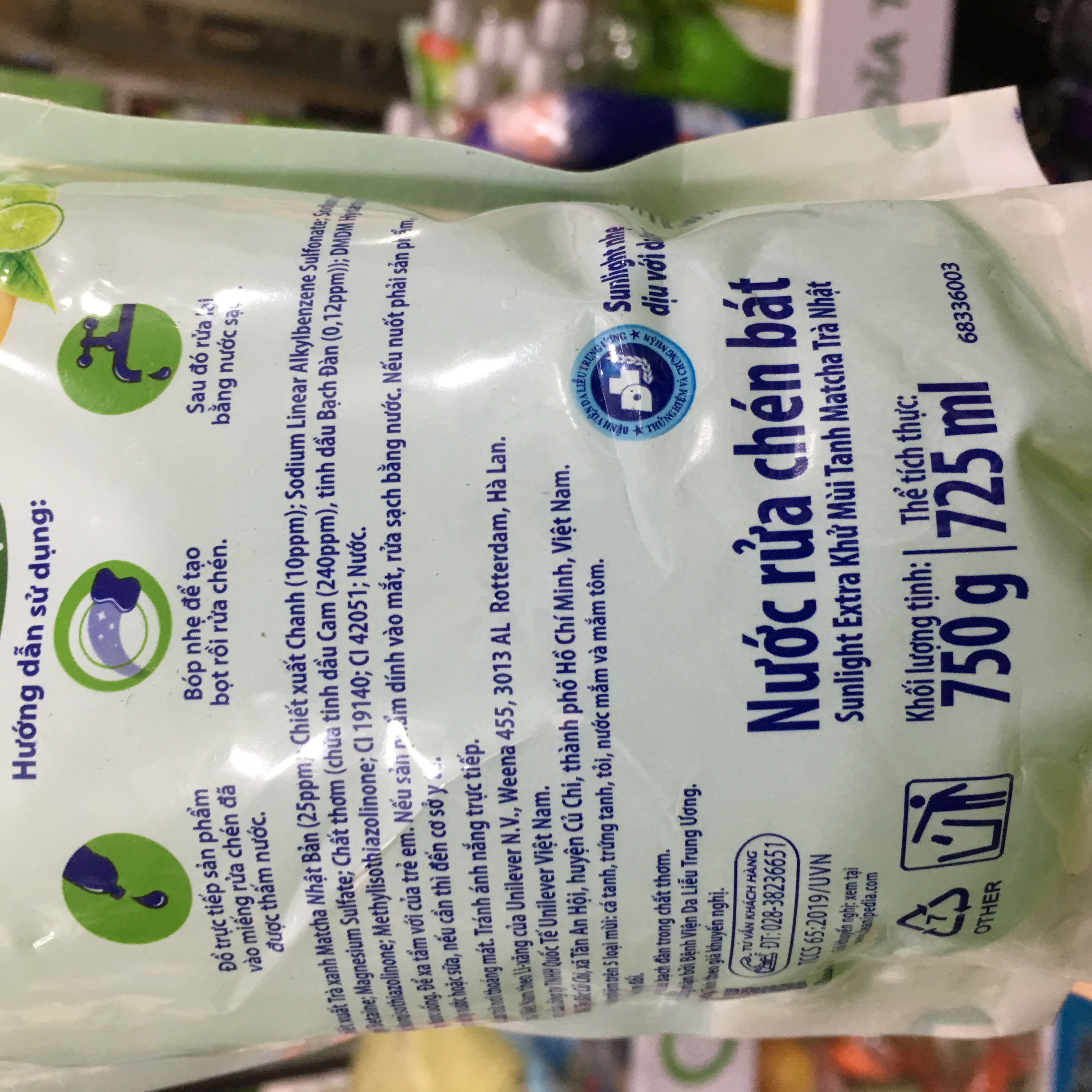 Nước rửa chén SUNLIGHT Matcha - Trà Nhật 750g