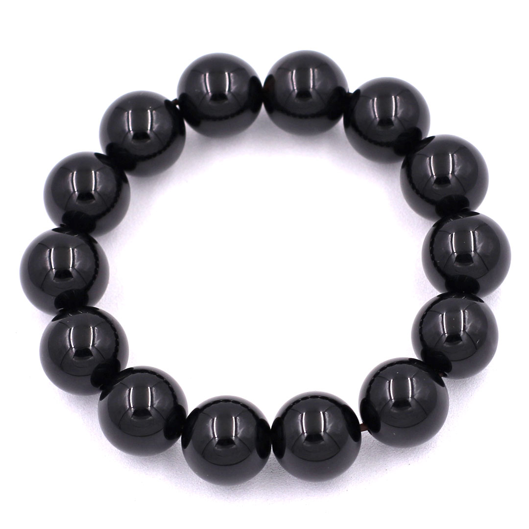 Beads hand string stone quartz Black 14 Cup 14 beads