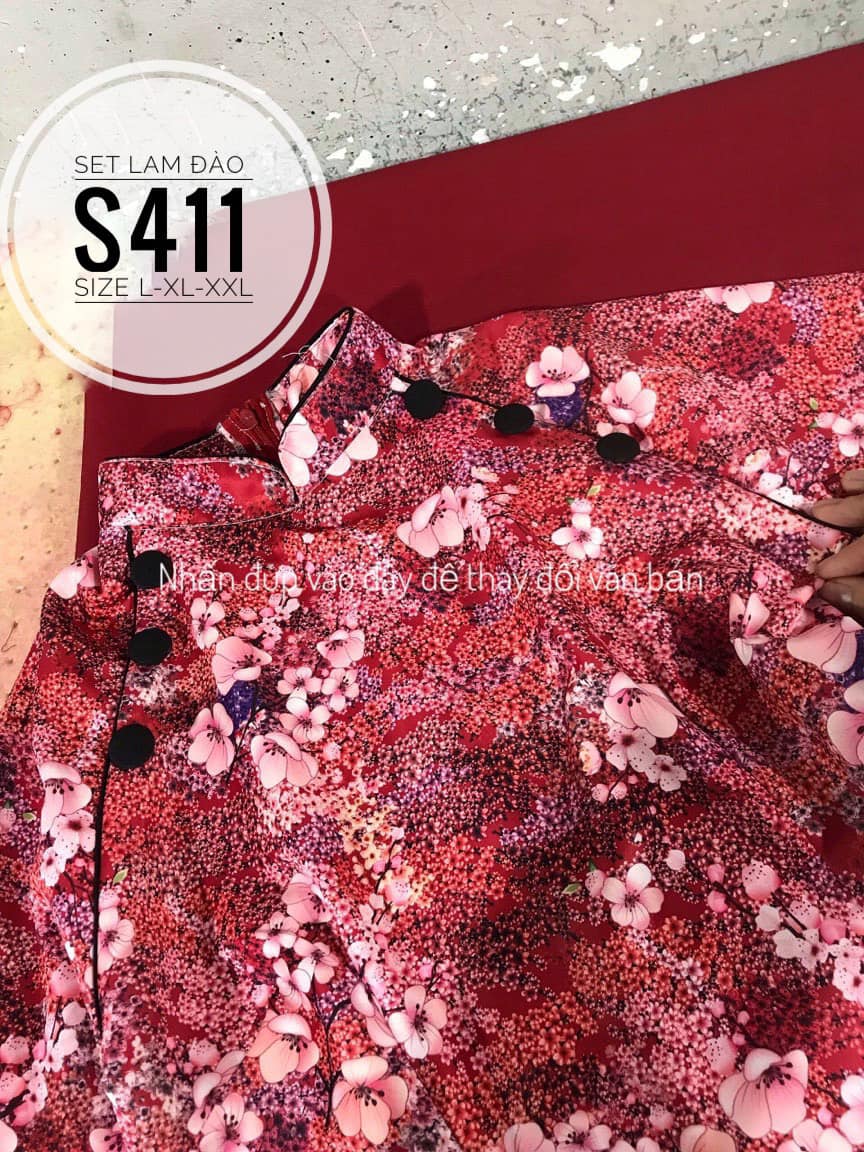 SET LỤA ĐỒ BỘ BIGSIZE LAM ĐÀO ĐI LỄ CHÙA
