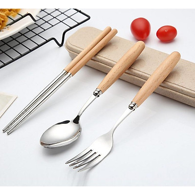 Set thìa đũa văn phòng chất liệu gỗ sồi