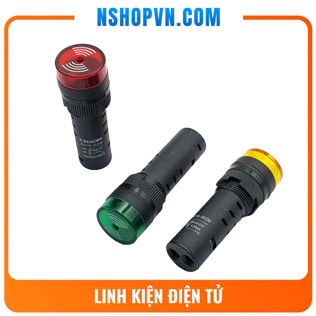 Đèn báo có còi AD16 - 16SM  12V, 24V, 220V