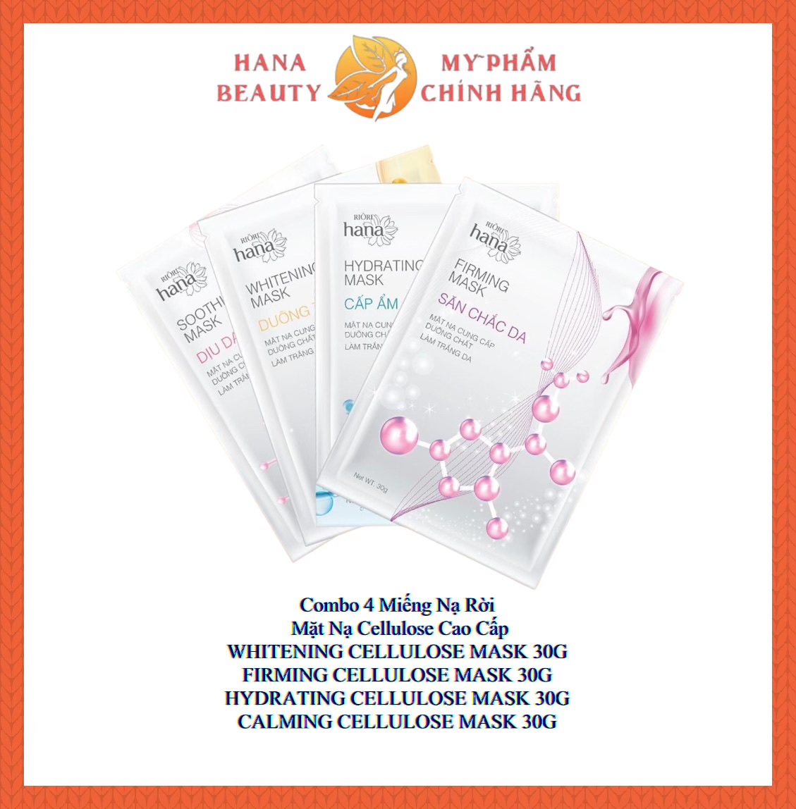 17.	(Miếng Rời) Mặt Nạ Sinh Học Cao Cấp RIORI - CELLULOSE MASK 30g
