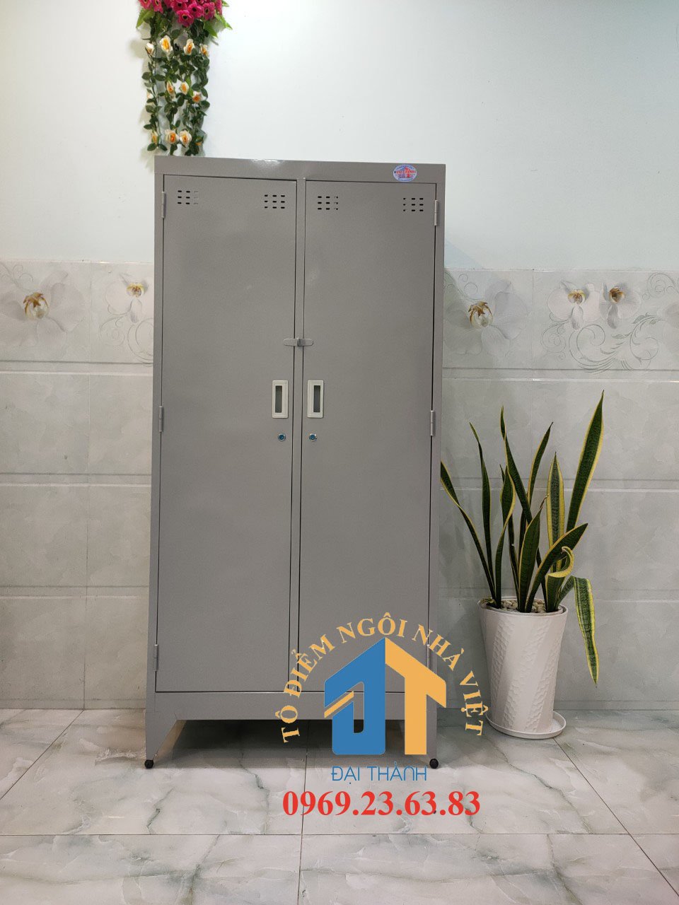 Tủ hồ sơ văn phòng 2 cửa cao 1m8 Đại Thành