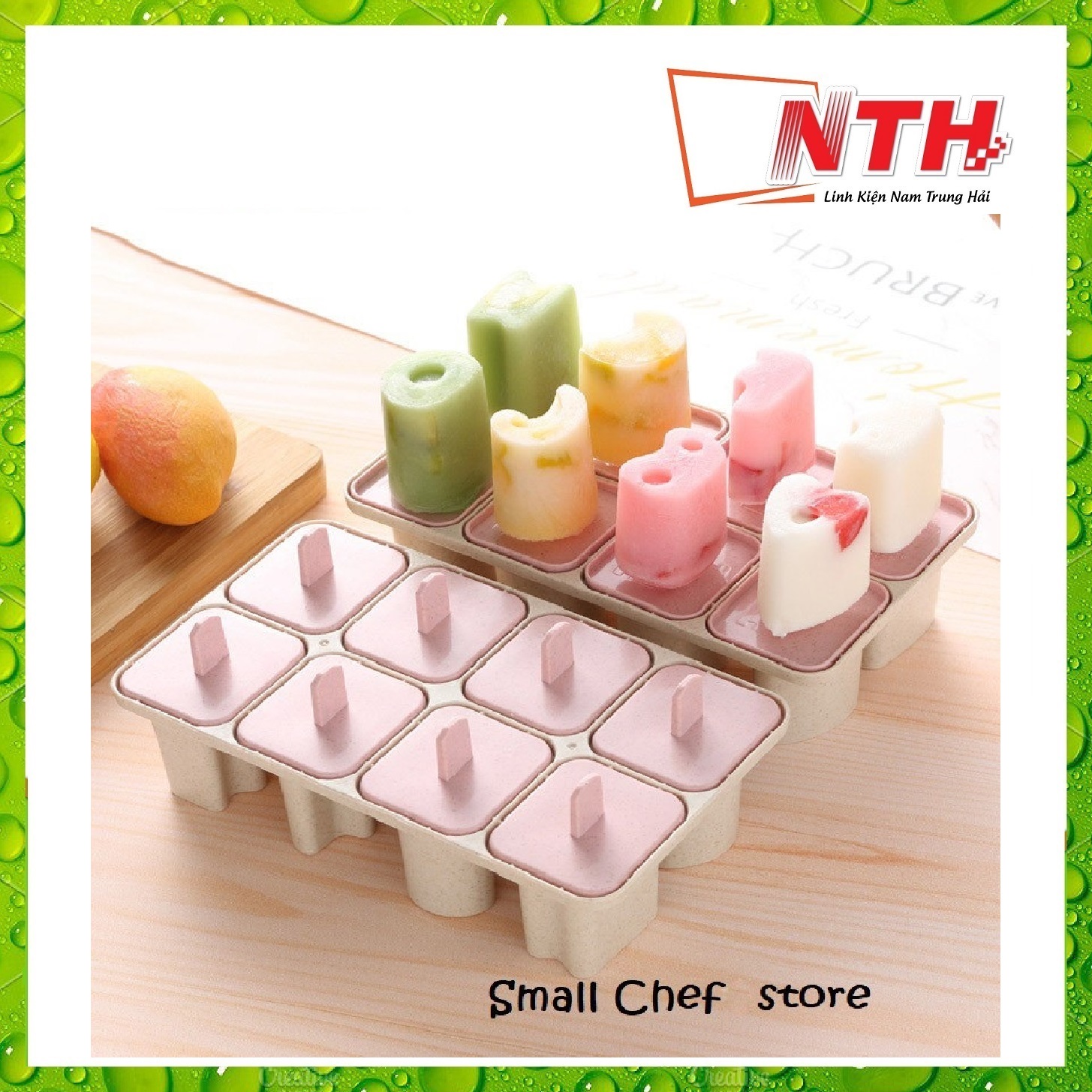 Khuôn làm kem 8 que nhựa lúa mạch cao cấp
