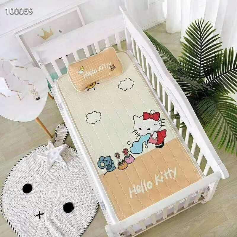 CHIẾU CAO SU NON KÈM VỎ GỐI CHO BÉ