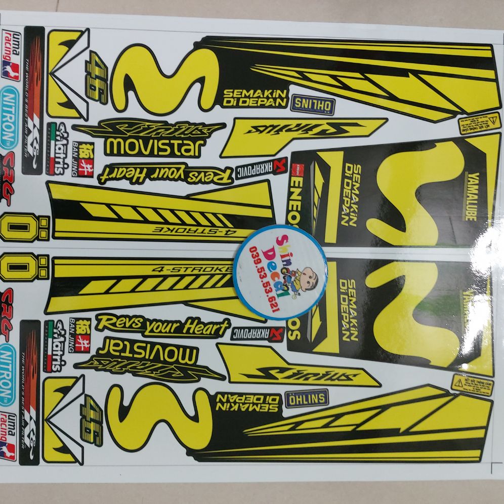 [HCM]Tem xe sirius xăng cơ movistar vàng đen