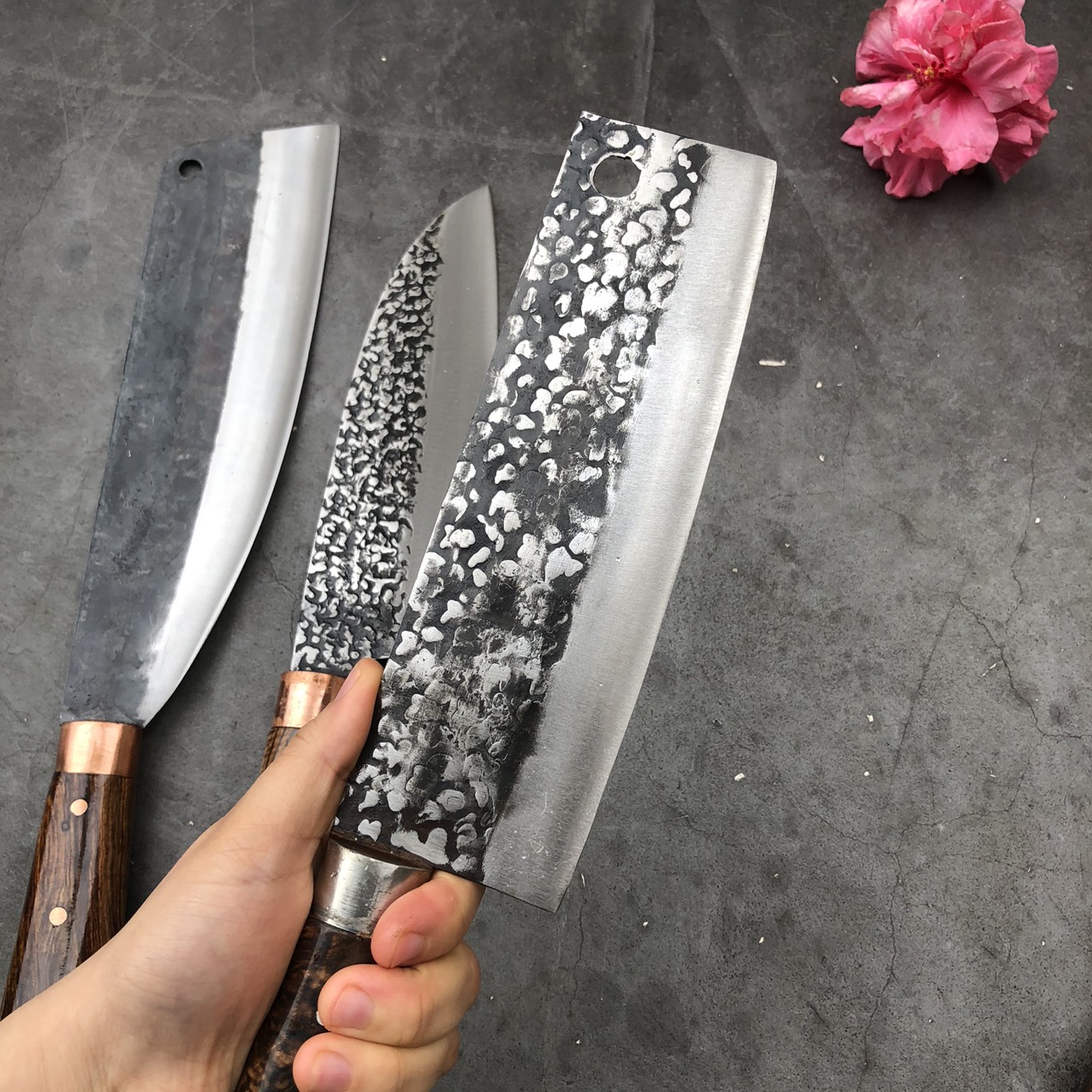 Bộ dao 2 món Chặt gà - Thái thịt cao cấp Mộc Nhiên Phúc Sen