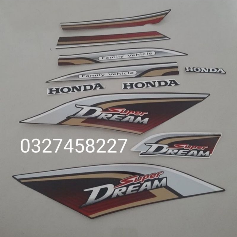 Bộ tem dán xe Super Dream lùn 110 đời 2014 xịn 3 lớp