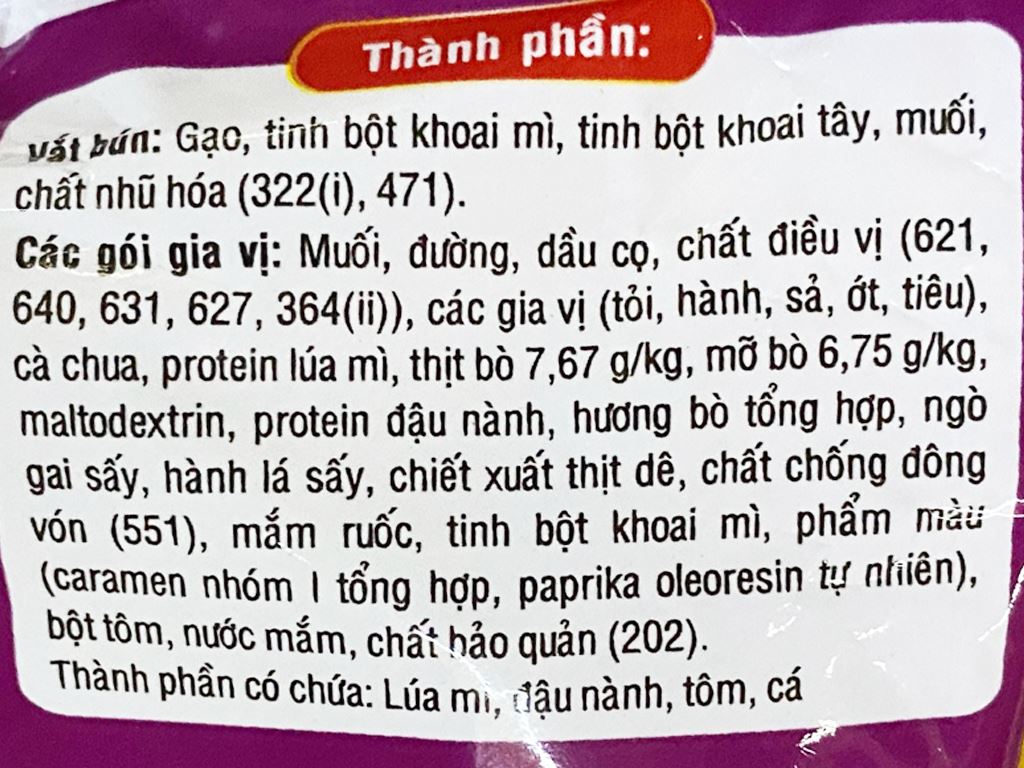Thùng 30 gói bún bò huế Hằng Nga 73g