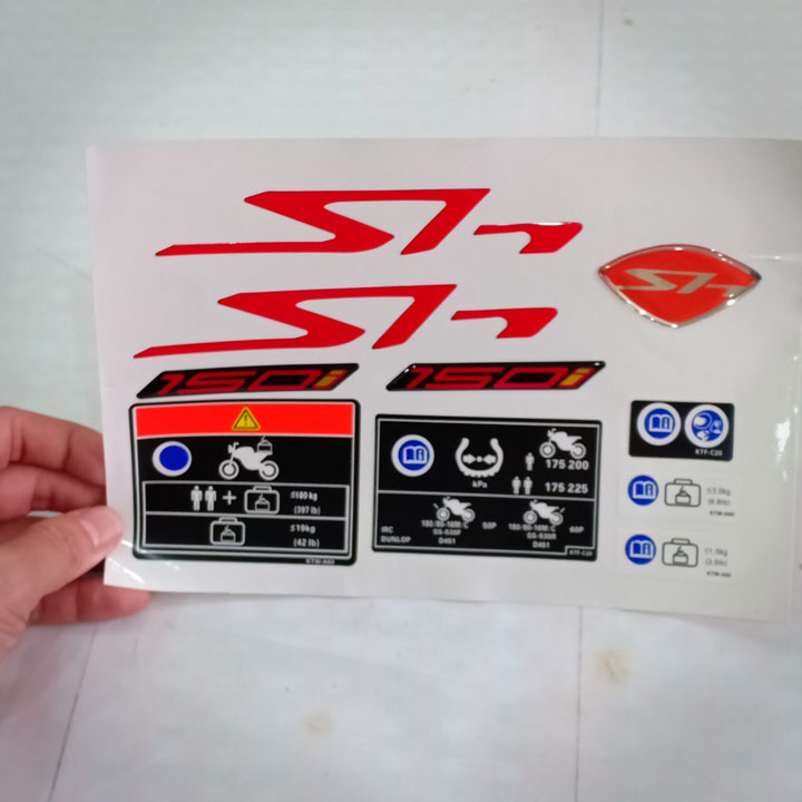 Trọn bộ tem nổi dành cho xe SH 150i đỏ với chất liệu cao cấp - bóng bảy trang trí xe đẹp như mới G266