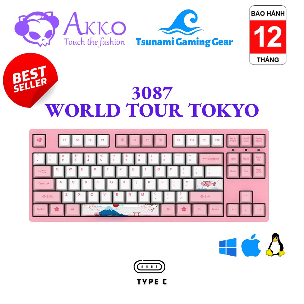 Bàn phím cơ Akko World Tour Tokyo 3087/ AKKO 3096 World Tour Tokyo R2