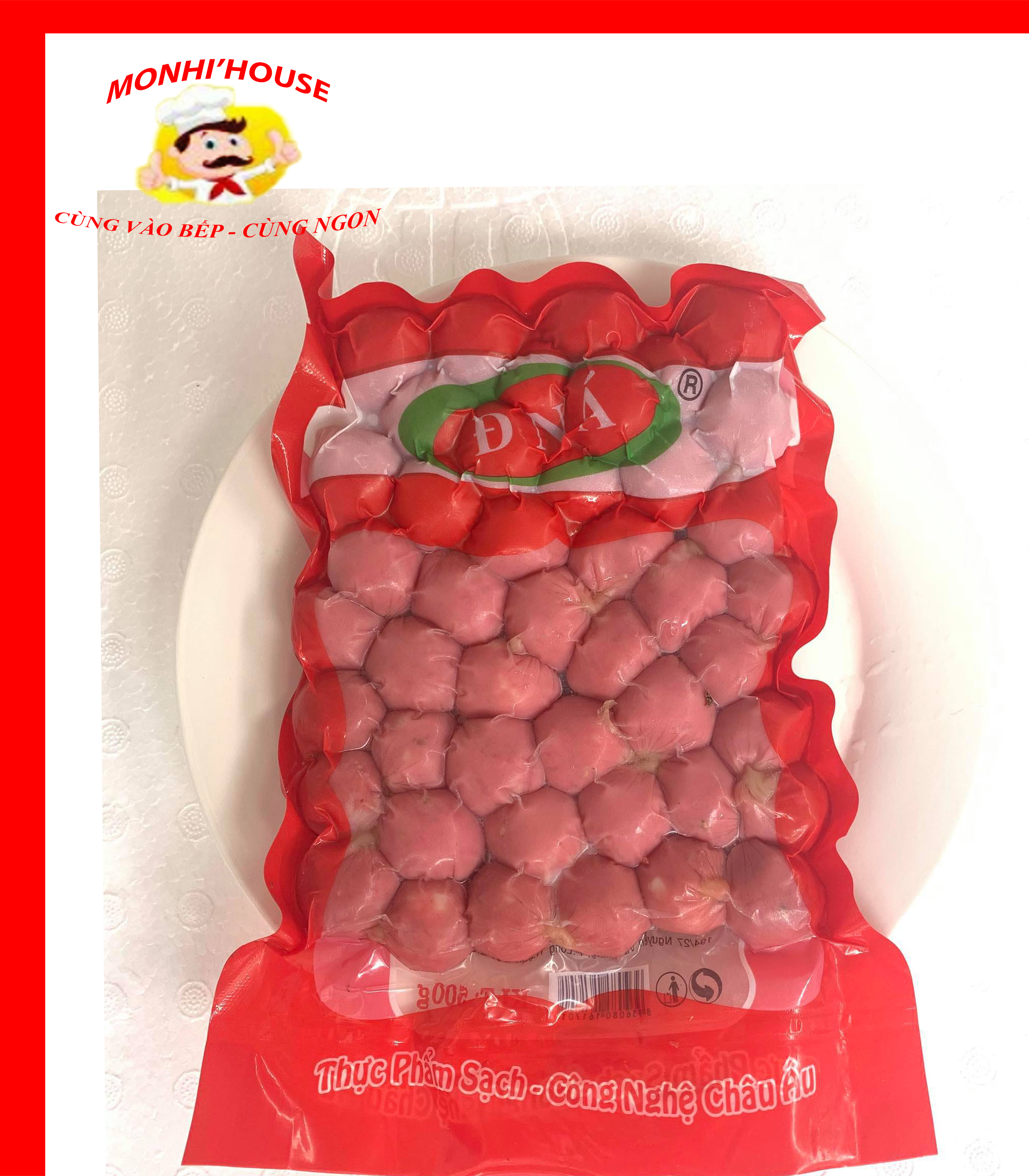 Gói 500g Xúc xích Hồ Lô ĐNÁ(40-45 viên)