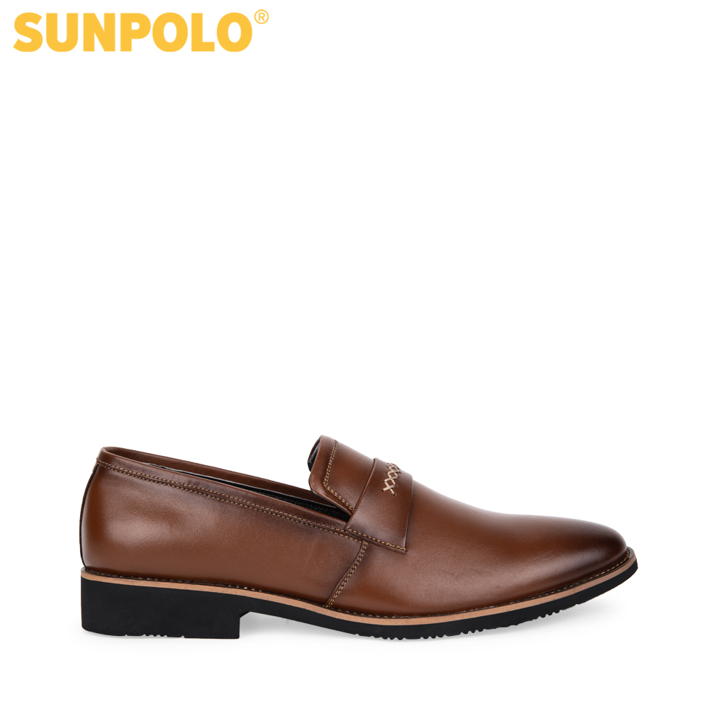 Giày tây công sở nam da bò SUNPOLO SPH295 (Bò, Nâu)