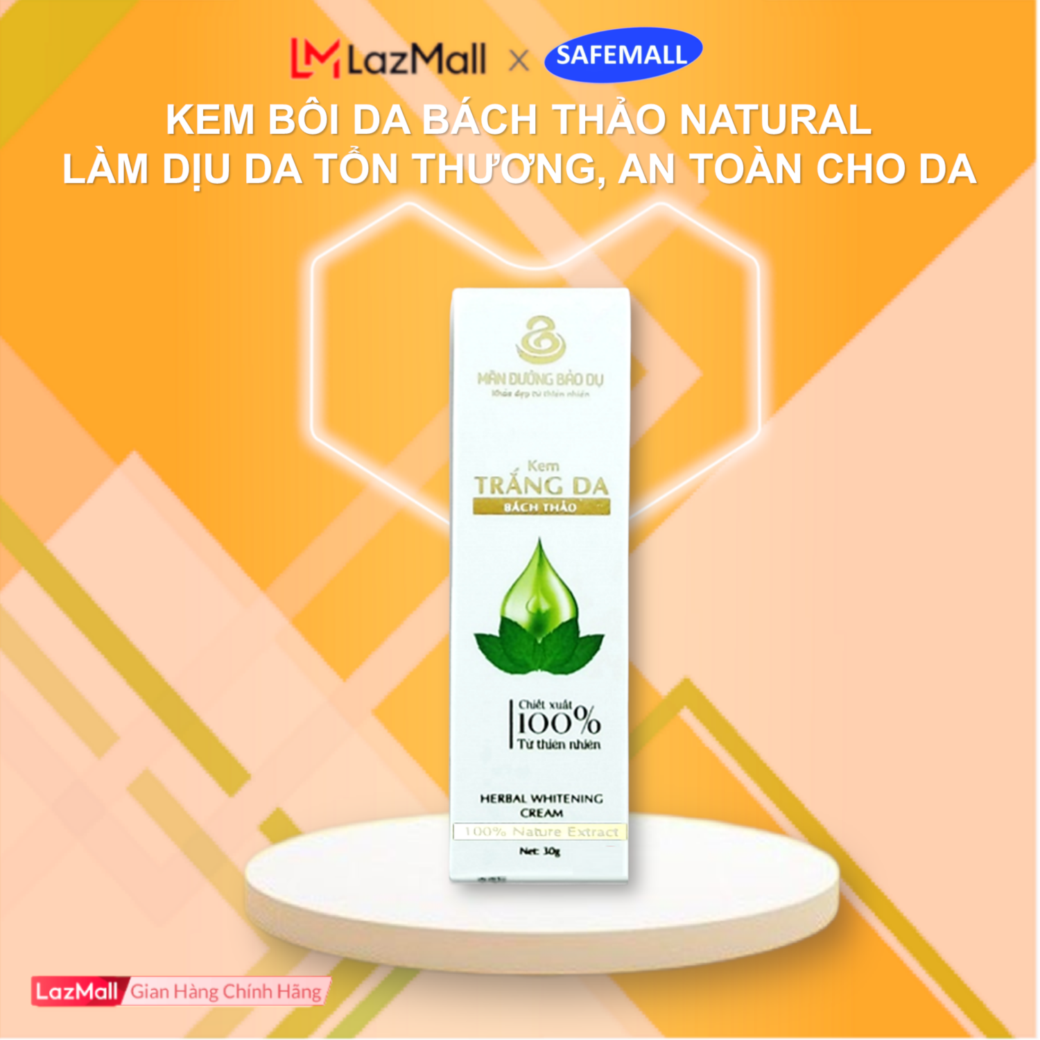 Skin creams Department drafted support leprosy, itching, mushroom, inflammation of the body Địa from herbal safe from natural hypoallergenic-box 30gr-genuine goods safemall official