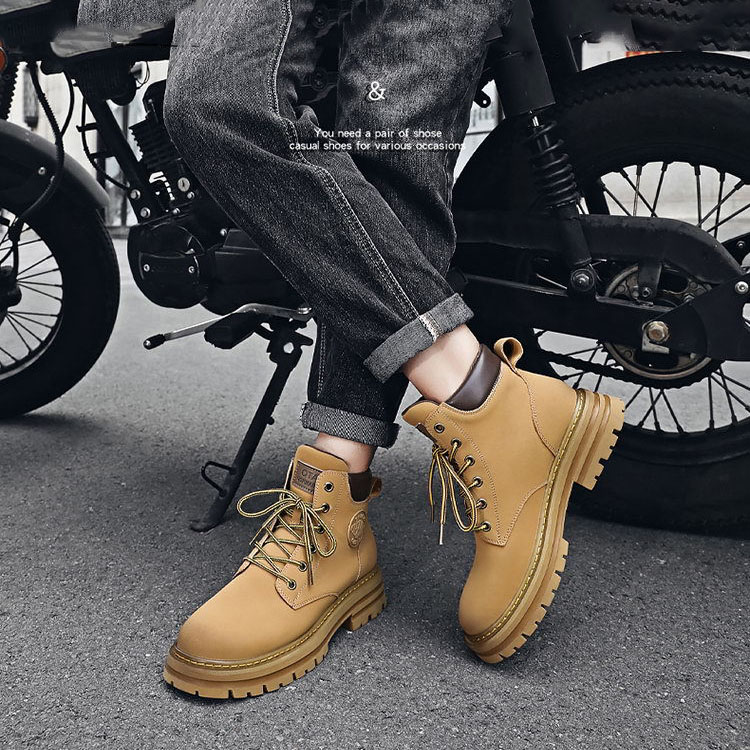 Giày Bốt Cổ Cao Thời Trang Phong Cách  Màu Da Bò BCC004