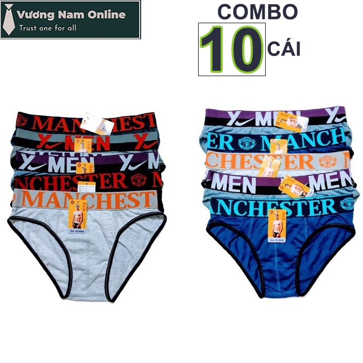 Quần lót nam tam giác 10 cái lưng cao vải cotton mềm mại
