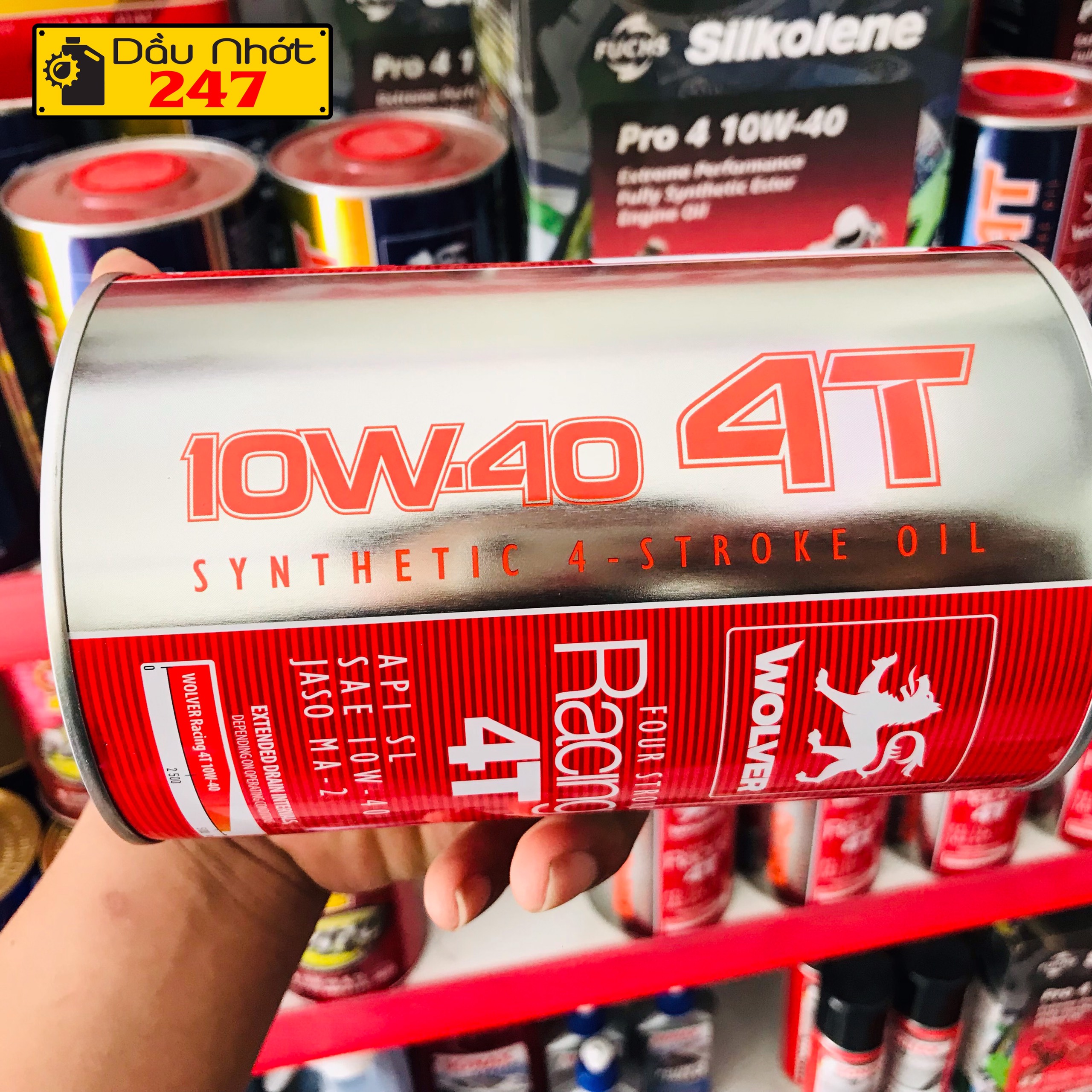 Combo 1L3 dầu nhớt Wolver Racing 10w40