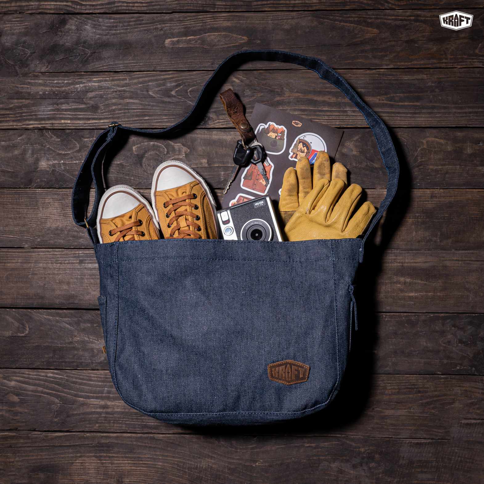 Túi đeo chéo Kraft Cargo Denim (Satchel Bag)