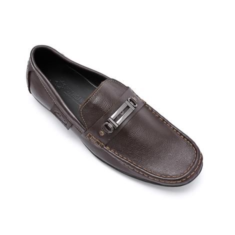Giày mọi nam da bò màu nâu đất HK7113
